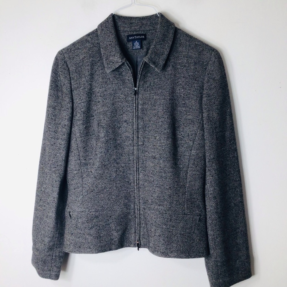 Ann Taylor Gray Zip-Front Women's Jacket